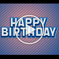 Happy Birthday Song Blue Animated Text Fizz